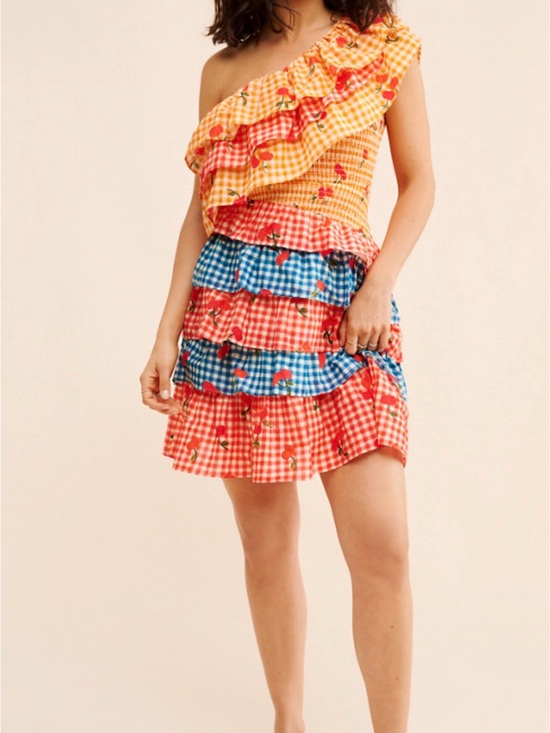 FARM Rio Dresses & Skirts - FARM Rio One Shoulder Cherry Mini Dress